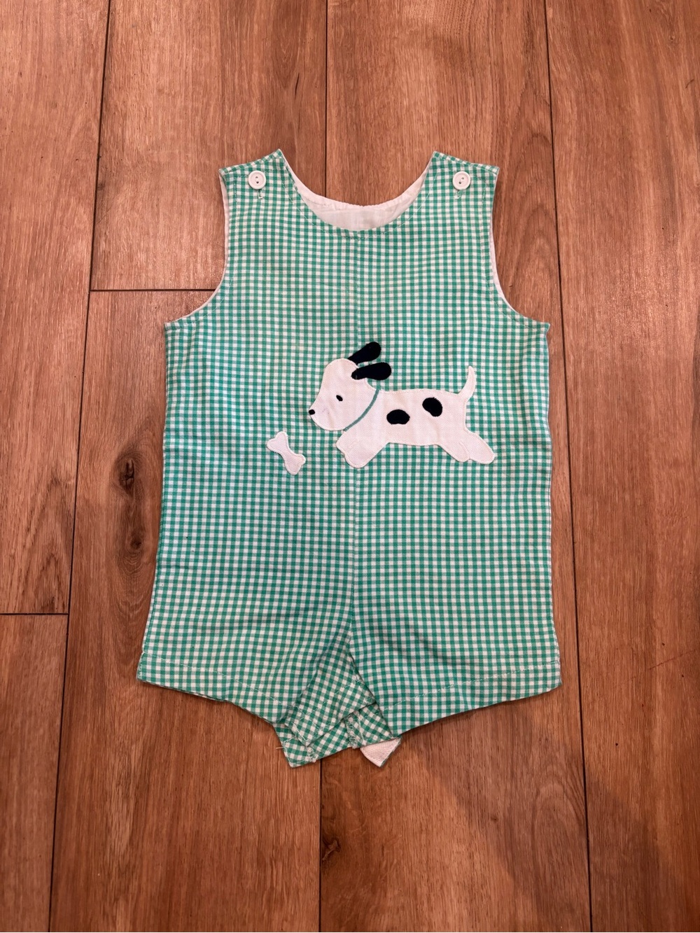Funtasia Too Green Gingham Romper 18M